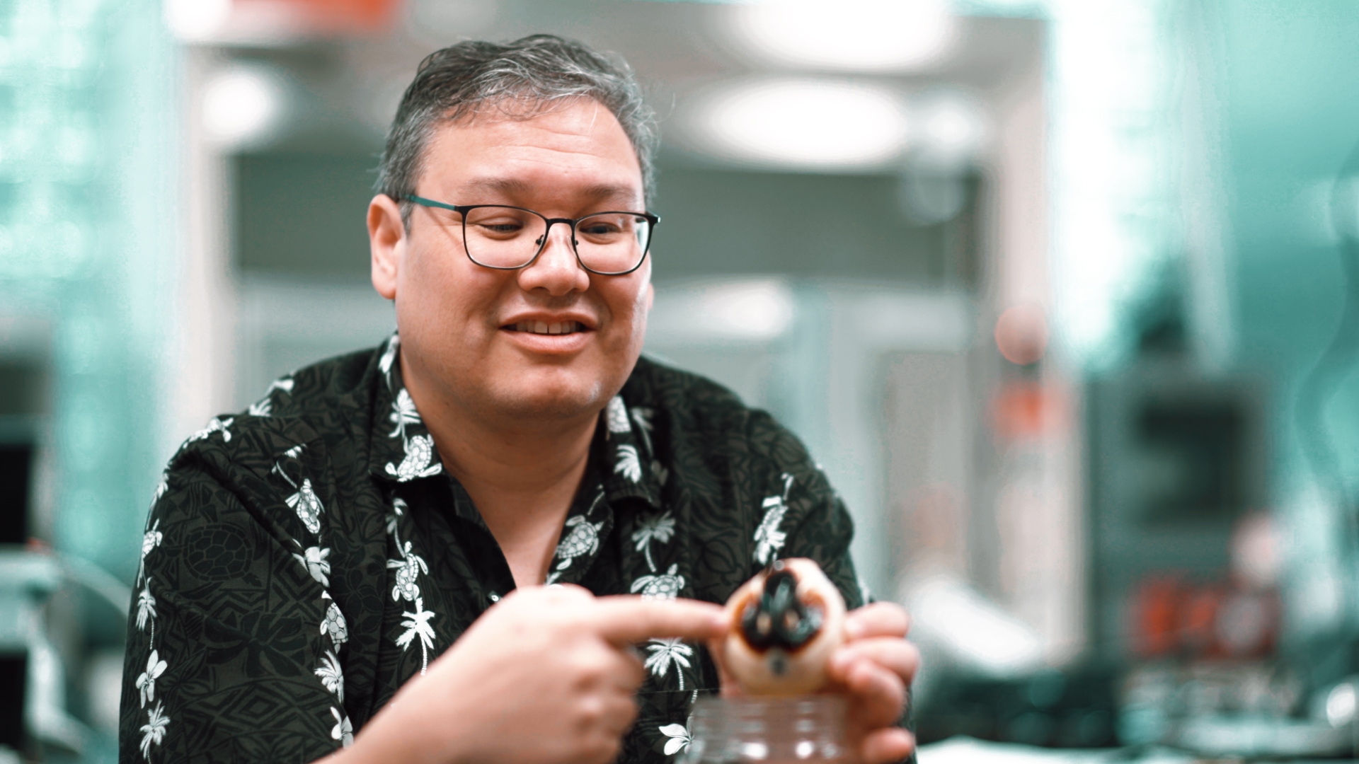 Dr. Ted Uyeno in his lab.